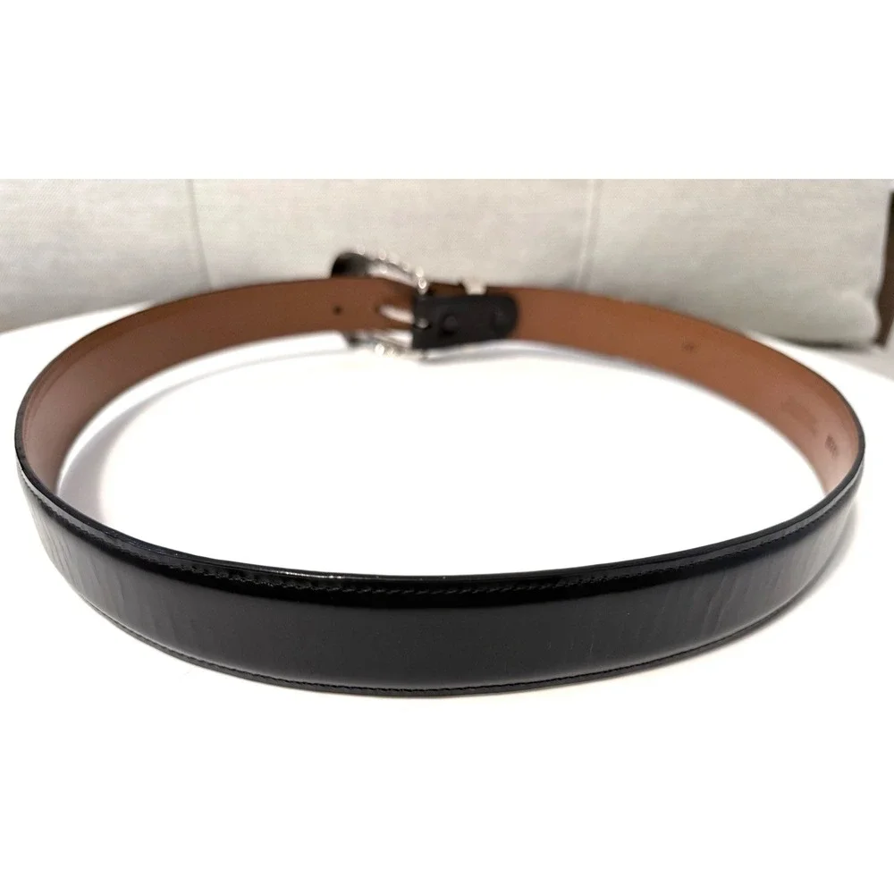 Lucchese Classics Black Cherry Goat Leather Belt w/ Ranger Buckle Set 40 W2201